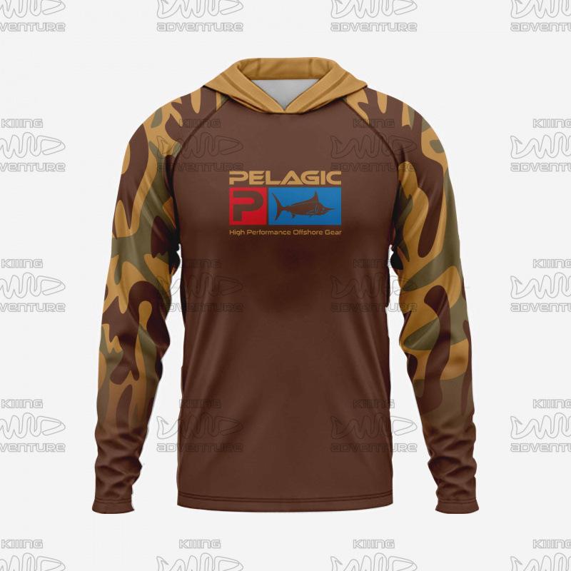 Pelagic Men s Outdoor Sea Fishing Hooded Sun Protection Lure Shirt XXS