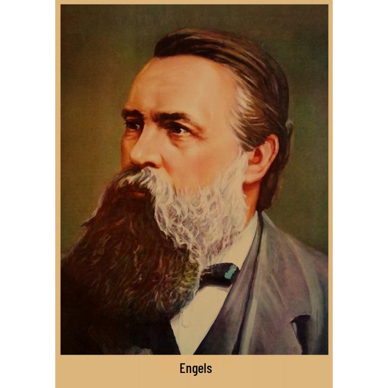 Mao, Zhu De, Lenin, Marx Portrait Poster on Kraft Paper