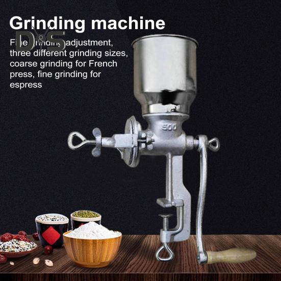 Manual Coffee Grinder Heavy Duty Hand Crank Grain Mill for Wheat Corn Pepper Cereals 3 Adjustable Grinding Sizes Removable Chamber Rust-Proof Hand