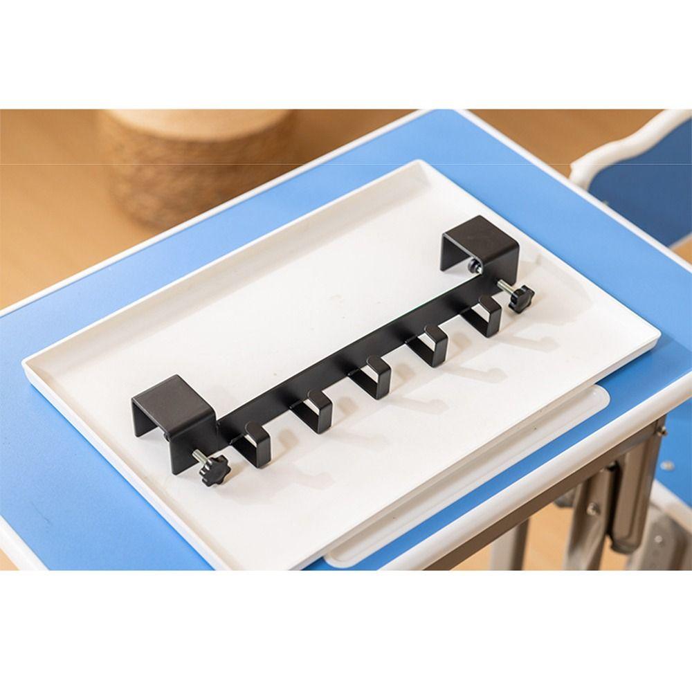 Adjustable Desk Edge Backpack Holder 5 Hooks Hanging Handbag Shelf  Home Organizer