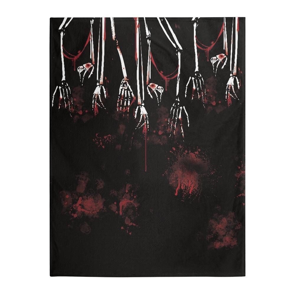 Halloween Rose Skull Head digitalprinted polyester Bedroom velvet flannel soft sofa cover blanket Fleece soft sofa cover