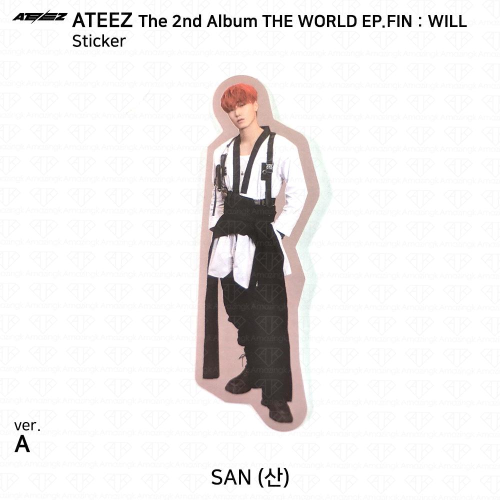 ATEEZ Das 2. Album WORLD EP.FIN WILL Photocard Sticker A ver. KPOP K-POP