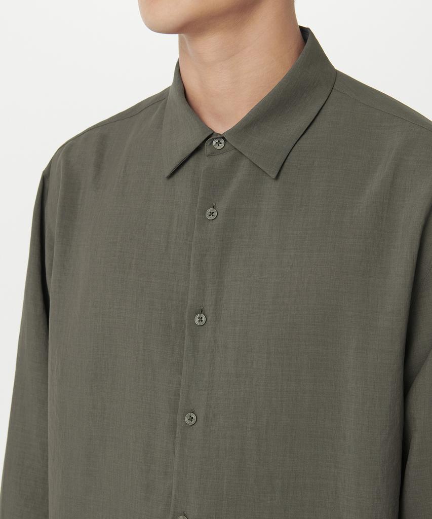 MUSINSA STANDARD Relaxed Linen-Like Shirt [Khaki Gray]