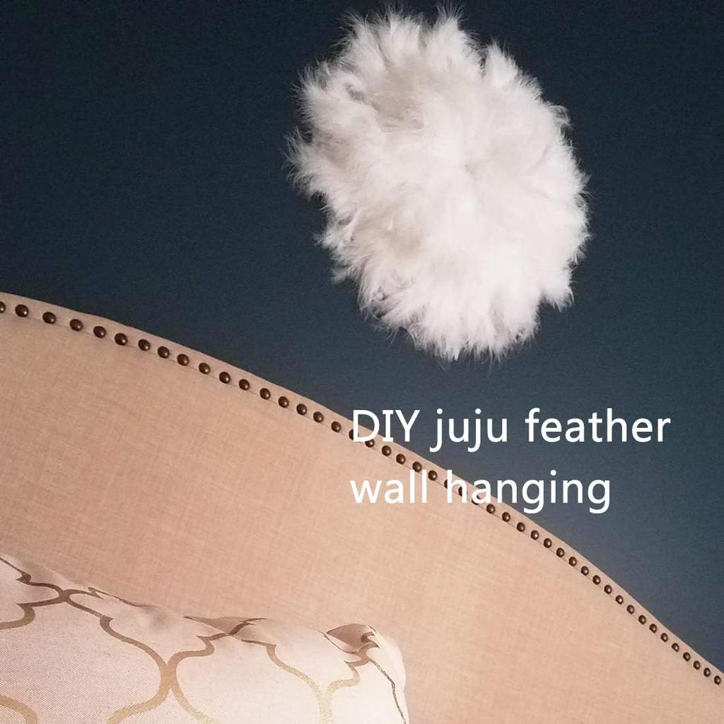 AWAYTR Turkey Marabou Hackle Fluffy Feather Fringe Trim Craft 6-8 Inches Width Pack of 2 Yards (Black)