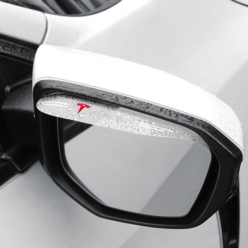 2Pcs Car Rear View Mirror Sticker Rain Shield Shade Cover Styling For Tesla Model 3 Model S Model X Y Roadster Performance