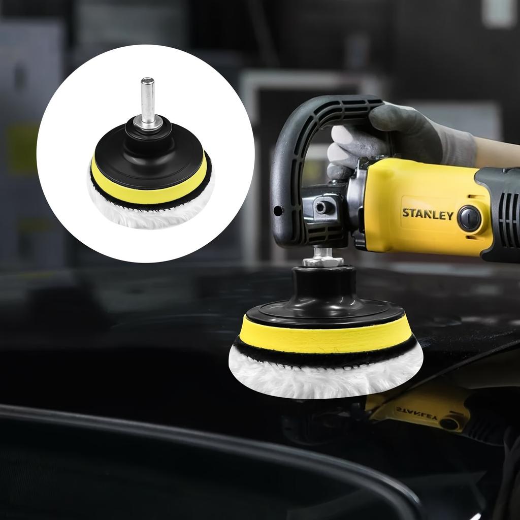 7pcs Car Polishing Kit, Pad for Sanding, Polishing & Waxing, with M10 Adapter, Other Textile Materials