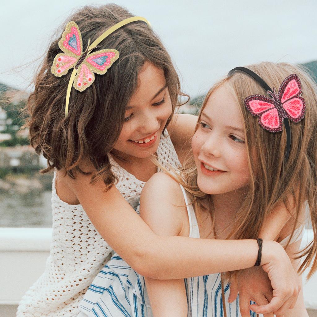 6pcs  Glitter Butterfly Headbands for Girls Teens Toddlers Kids Child Hairbands Party Hair Accessories