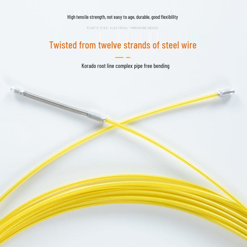 Electrician Pull Wire Threader with Roller Head for Concealed Wire Conduit