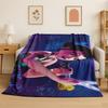 Kpop Demon Hunter Rumi Mira Zoey Cartoon Group Flannel Blanket Soft Warm Throw Blanket for Bedroom Living Room Bed Travel Gift