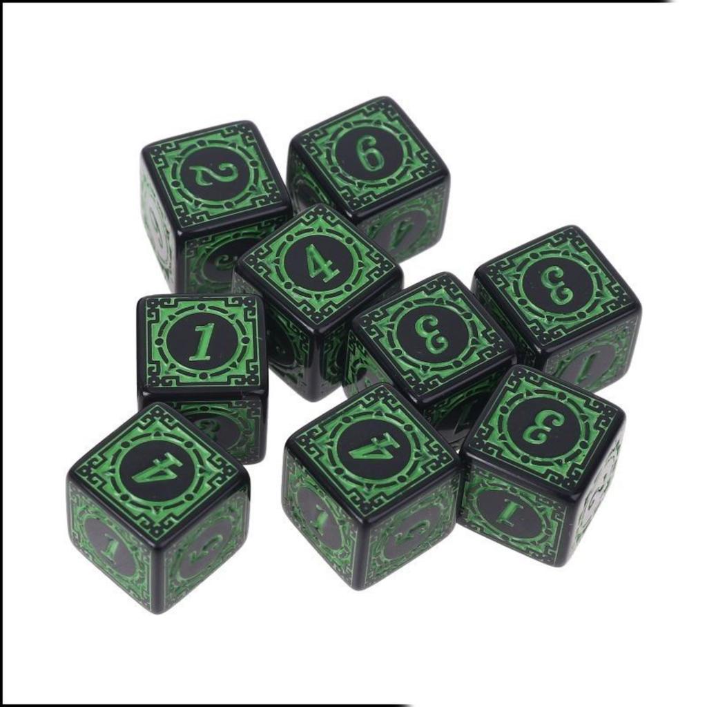 6 Sided Dice, Personalized Retro Pattern Multi Sided Antique Number Dice, Tabletop RPG Accessory