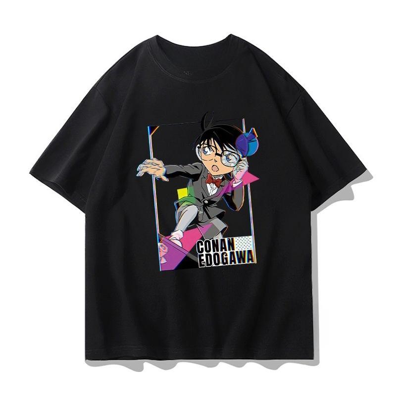 

Тренд Детектив Конан Мужская Летняя Футболка с Монстром Вор Кид Кудо Синити Хайбара Траур Аниме Периферия Мужская Хлопковая Футболка 4XL