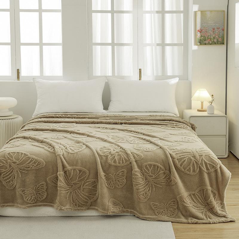 Pătură moale pentru canapea, pătură de flanel fleece, pături decorative ușoare de pluș cu model de fluture pentru toate anotimpurile