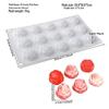 15-Cavity Rose Flower Silicone Baking Mold