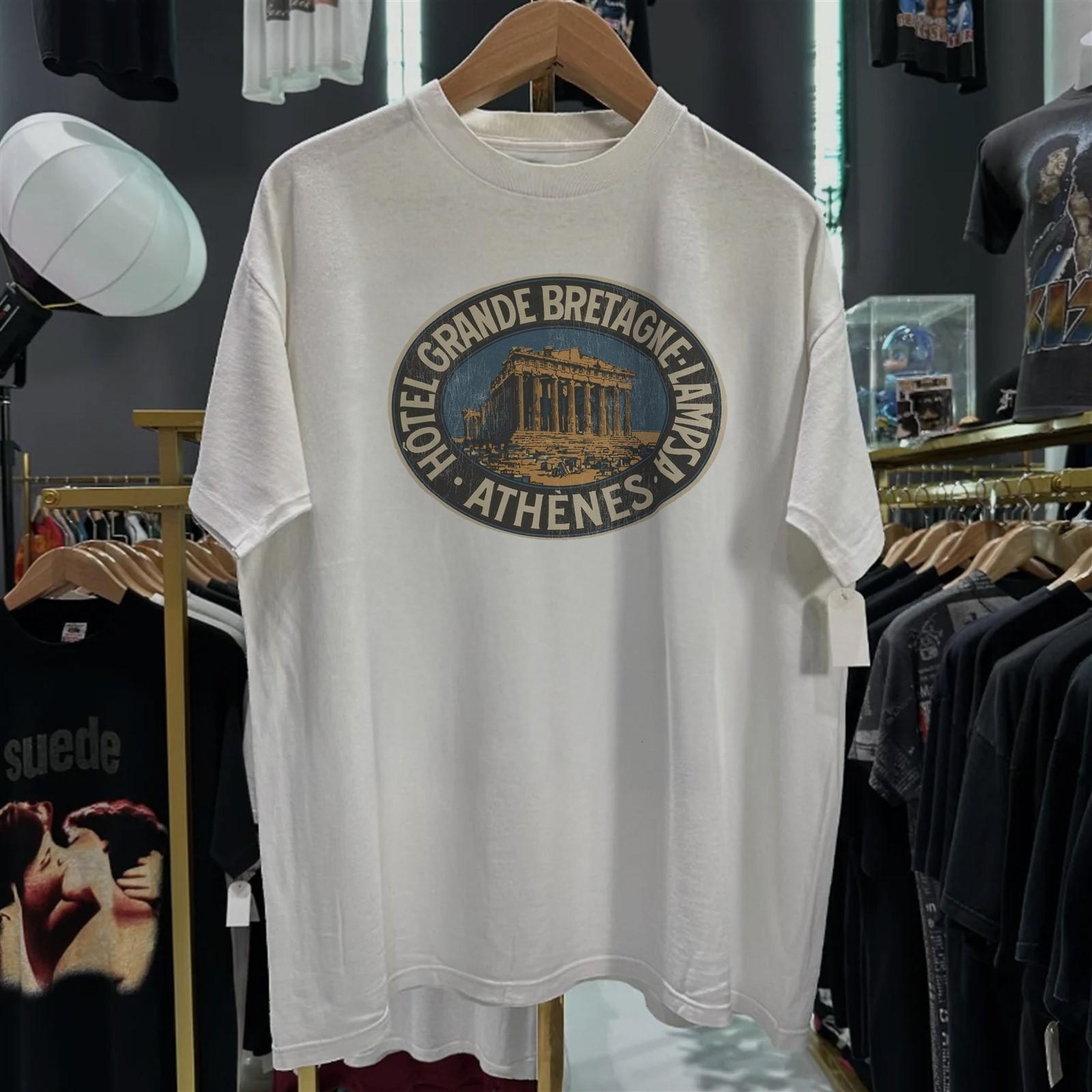 Grand Bretagne Lampsa Hotel Rare White T-Shirt S XL