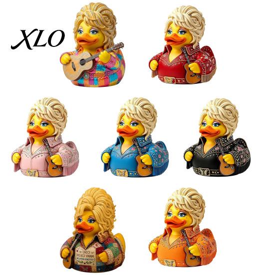 Hand Painted Musician Figurine Parton Memorial Duck, Dolly Duck Figurine, Country Music Statue, Guitar-Themed Collectible Decorative Sculpture