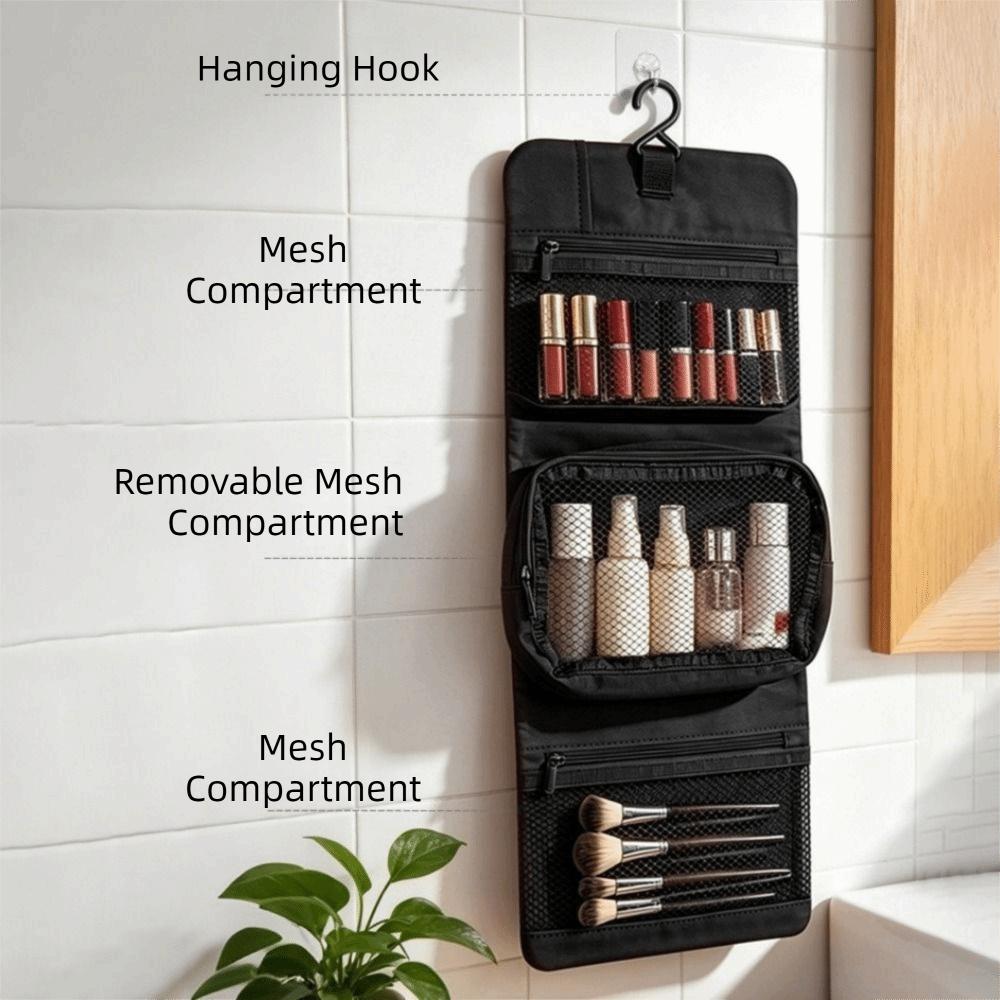 Large Capacity Hanging Makeup Bag Multiple Pockets Cosmetics Bag Detachable Toiletry Bag  for Home