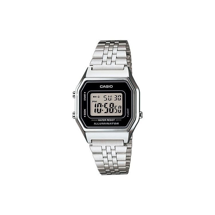 

Casio Youth Series Metal Square Business Waterproof Quartz Movement Stainless Steel Strap Unisex Watches Black LA680WA-1 Regular Watch Box,Silver Strap