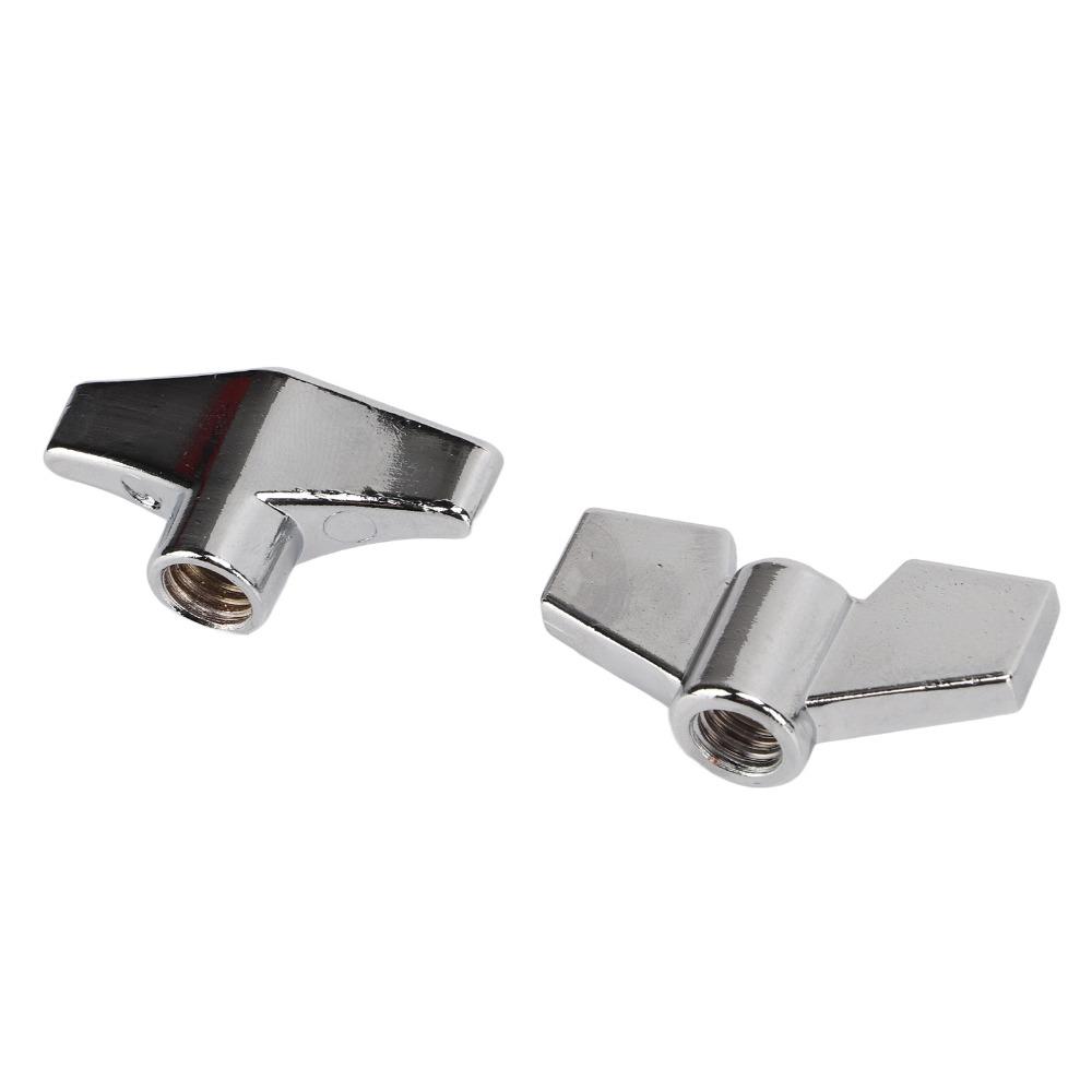 6PCS Metal Drum Set Wing Nuts Silver Percussion Instrument Parts Drum Set Accessories