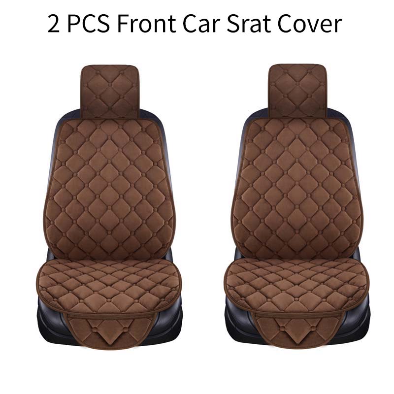 

Теплый плюшевый чехол на автомобильное сиденье, зимний искусственный мех, авто спереди, сзади и сзади со спинкой, подушка для сиденья, защитная накладка для интерьера 2 coffee front
