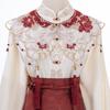 Yimengge Original Fengming Qu Hanfu Three-piece Set Women Chinese Style Improved Han Element Blouse Cloud Shoulder Horse Skirt Suit