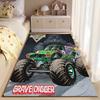 Monster Jam Grave Digger LKW Design Teppich Rutschfester Teppich geeignet für Wohnzimmer- und Schlafzimmer-Sofas.