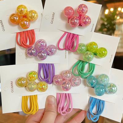 2 pezzi nuovi carini colorati perline da principessa copricapo per bambini elastici per capelli corde per capelli per bambini accessori per capelli per ragazze