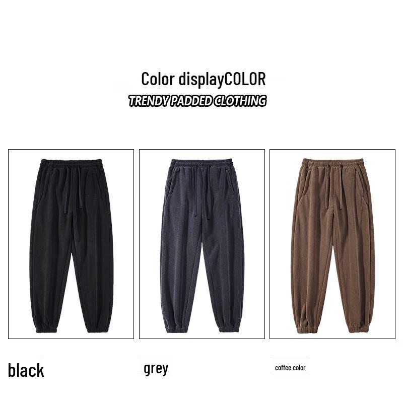 ROMON Men's Lamb Fleece Lined Jogger Pants