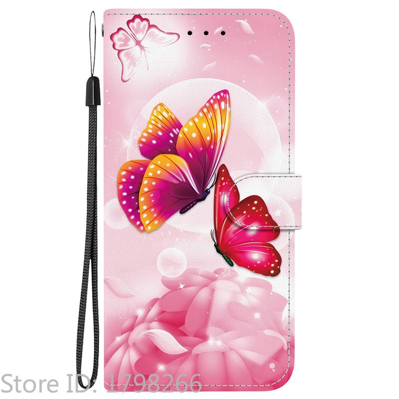 Elegante Portafoglio Colorato con Fiore Custodia per Telefono per Samsung Galaxy A27 5G SM-A276 A 27 Copertura in Pelle Flip Magnetica Carino Modello 3D Capa