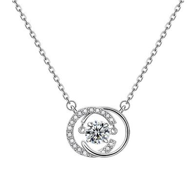 S999 Silver Necklace Women's Beating Heart Pendant Light Luxury Niche