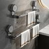 Retractable Suction Cup Towel Bar Bathroom Sturdy Wall Mounted Towel Bar Holders for Shower Bathroom Towl Storage Supplies