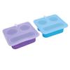 2 STÜCK Snackbehälter mit Deckel Silikon Wiederverwendbar 3 Fächer Unterteilt Snackle Box für Schule Arbeit Reise