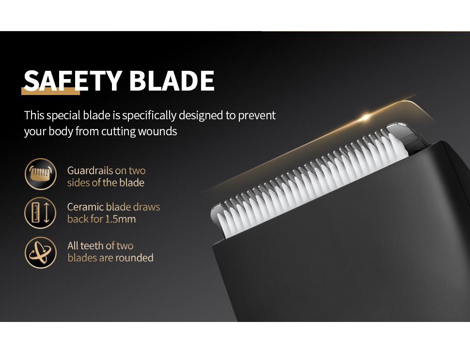 Waterproof Electric Body Hair Trimmer for Men - Armpit & Pubic Shaver