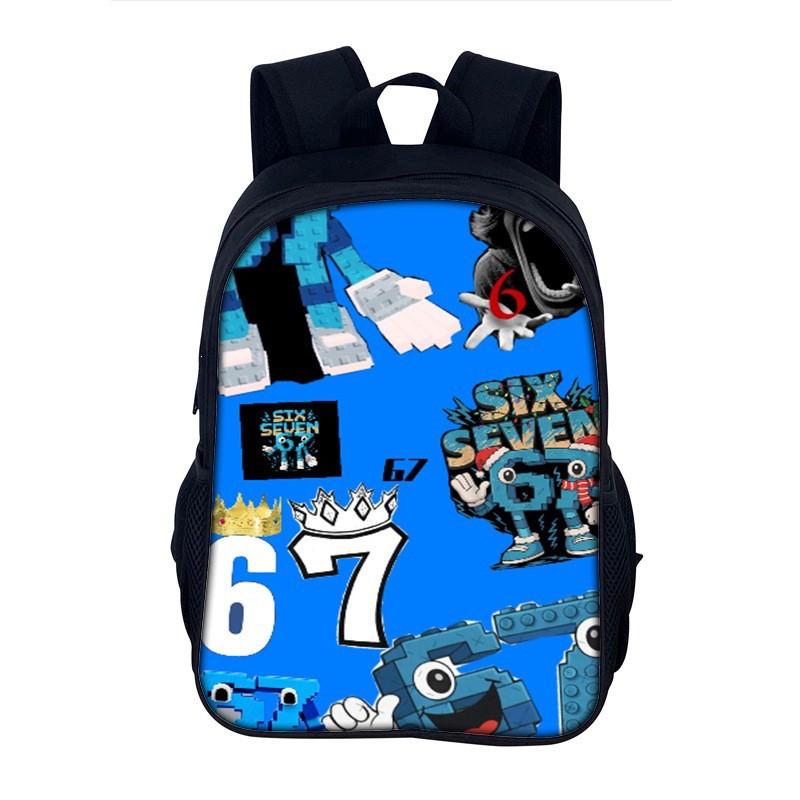Lightweight School Backpack Teens With Character Print Design 20-35L Capacity Nylon Material Arc Shoulder Straps