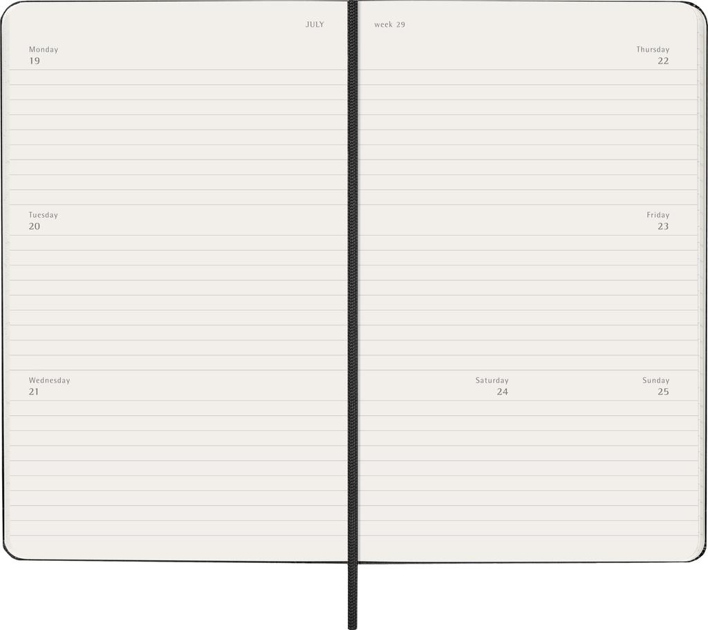 Moleskine 2026 Weekly July 18 Horizontal X Black DHB18WH3Y27 Diary, Start, Months, (Large Size) (13cm 21cm), Hardcover,