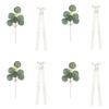 1/4 Sets Satin Bows Artificial Eucalyptus Chair Sashes Wedding Chair Decoration  Party Decorations
