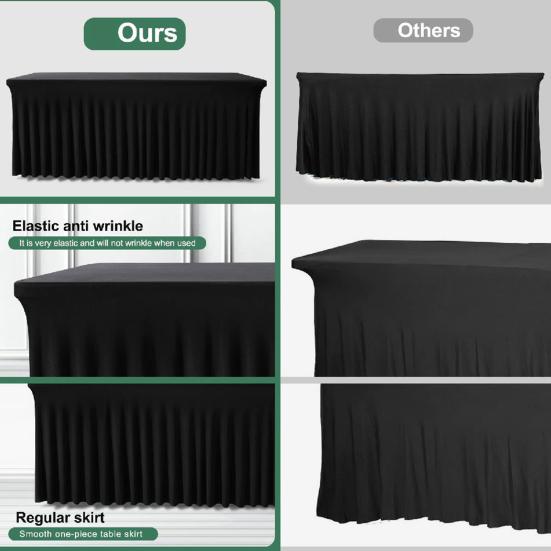 4ft 6ft Sizes Stretch Table Skirt Tutu Ruffled Tablecloth Table Cover Classroom Teacher Desk Back to School Supplies