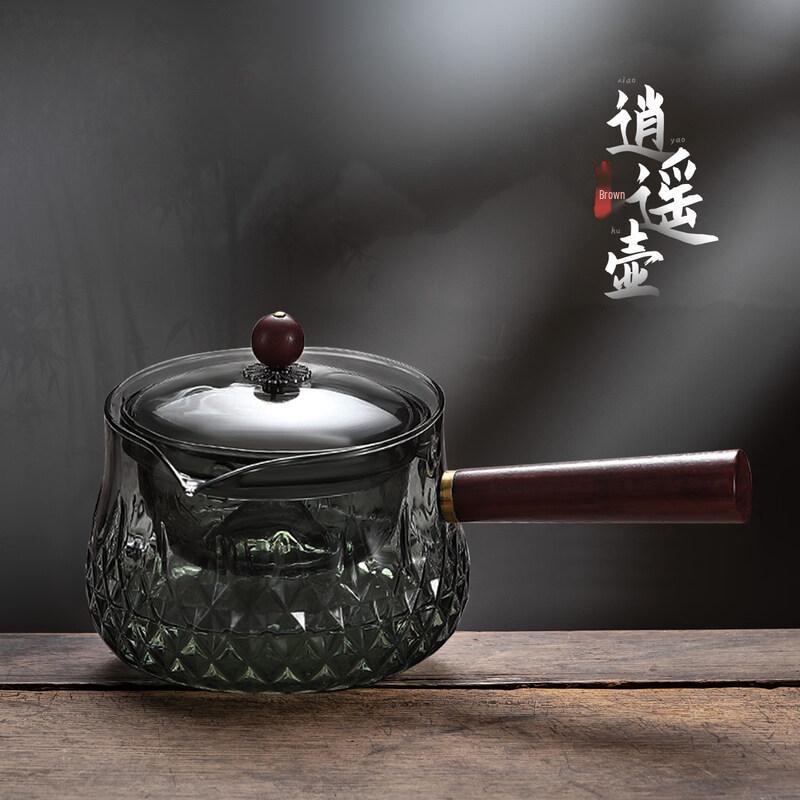 ZISIZ Heat-Resistant Glass Side-Handle Teapot