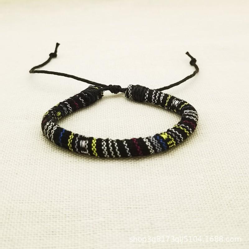 Colorful Bohemian Ethnic Hand-Woven Bracelet: Versatile Surfer Style for Teenagers