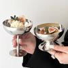 BRStainless Steel Dessert Bowl Silver Tall Ice Cream Cup Dessert Tray Tableware Pudding Plate Milkshake Cup Metal BowlEY