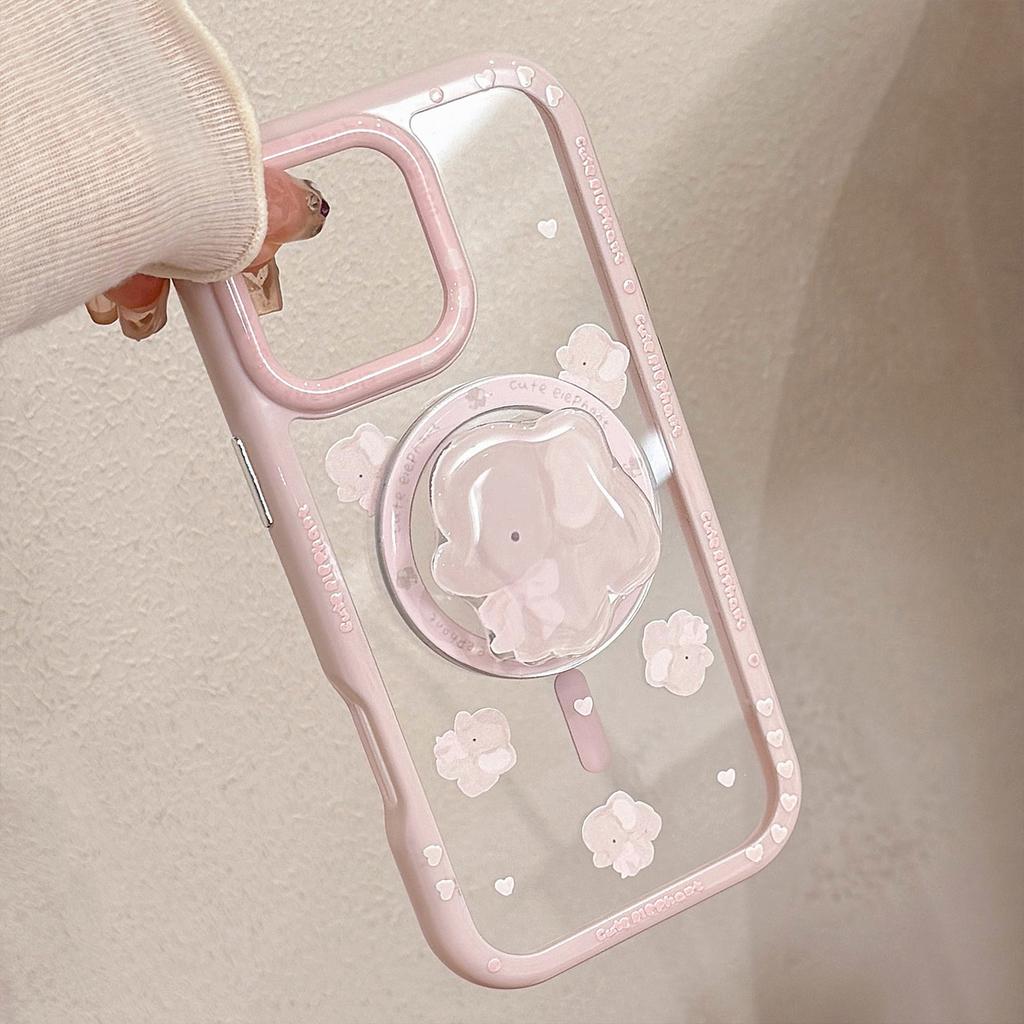 The Magnetic Cute Little Elephant Stand Is Suitable for IPhone16 and IPhone 15ProMax Phone Cases Made of 13 Acrylic