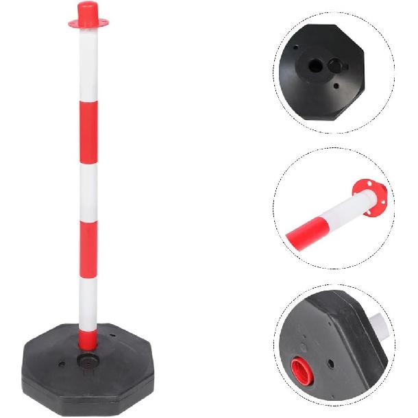 Traffic Delineator Post with Wheels 23.4 Inch High Elastic Warning Column for Garage Parking Safety Vehicle Collision Cushion and Car Stop Indicator