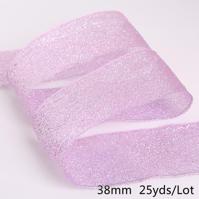 25Yards Metallic Ribbon Organza Ribbon For Wedding Party Decoration Gift Wrap Christmas Ribbons