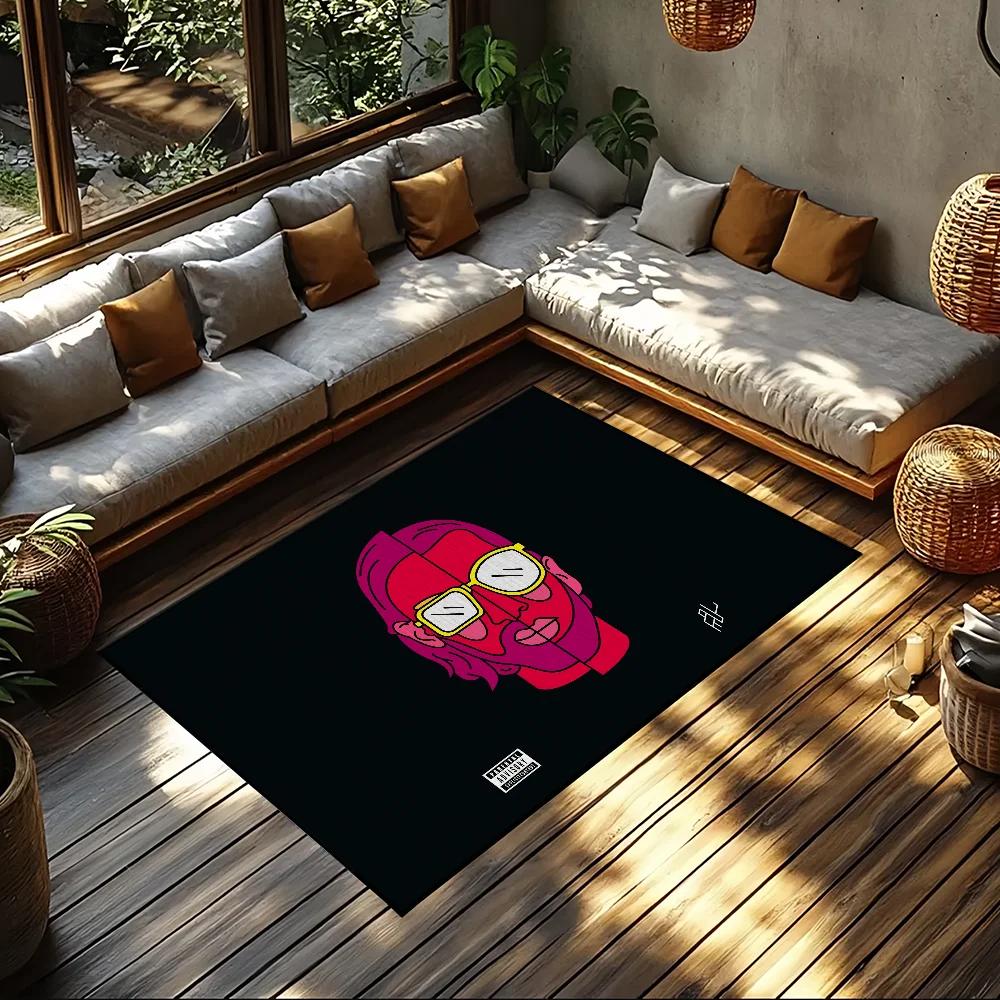 Fußmatte q-Qlf Rutschfest Küche Schlafzimmer Handgemacht p-PNL Getufteter Teppich Teppich Sänger Wohn Rapper Raum Eingang Dekoration