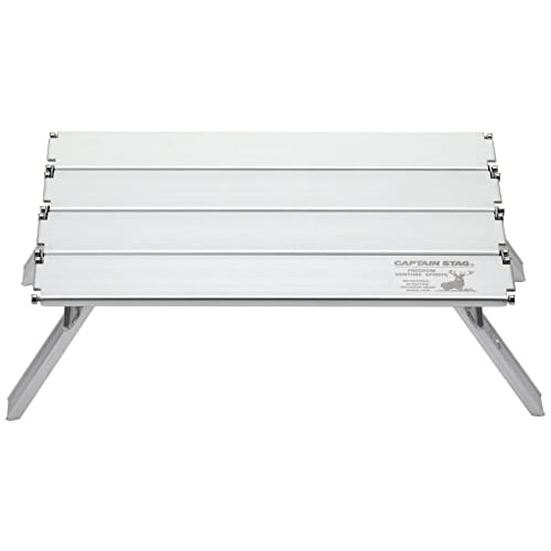 CAPTAIN STAG Outdoor Table Aluminum Roll Table Compact Nano Width 330 x Depth 215 x Height 105mm Foldable Storage Case Included Anodized UC-548