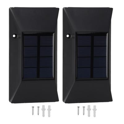 2 Sets Solar Wall Lights Up Down Warm Lighting IP65 Waterproof Garden Fence Lights for Outdoor Use