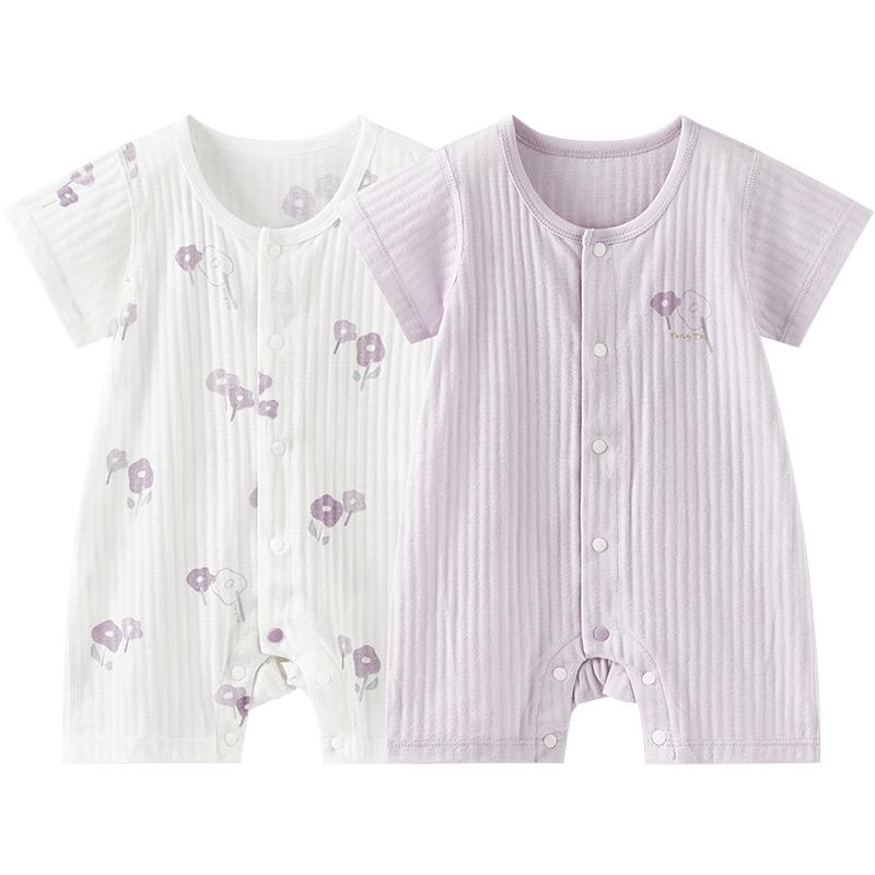 TONGTAI Baby Short Sleeve Cotton Romper