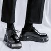 Large Size Mens Fashion Punk Rock Platform Shoes Lace-up Original Leather Derby Shoe Designer Sneakers Black Stylish Footwear