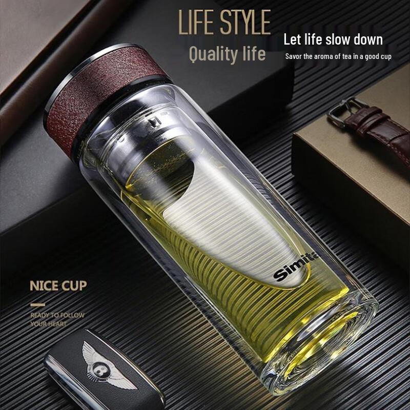 Simita Jupiter Double-Wall Borosilicate Glass Tea Infuser Bottle