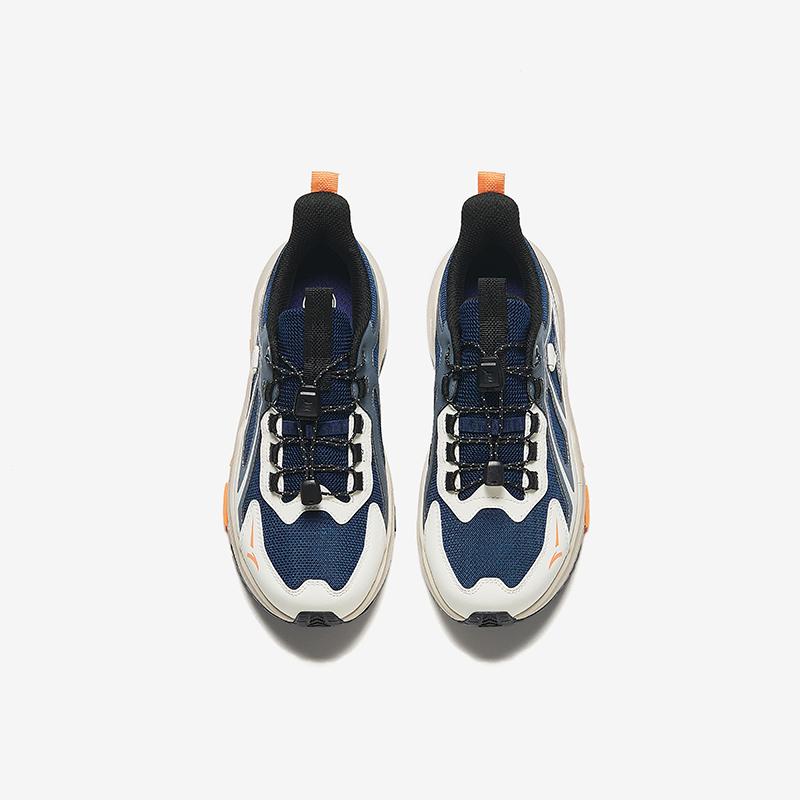 Anta Kids Comfortable Breathable Shock Absorbing Wear Resistant Casual Shoes Kids Casual Shoes White Blue Gray A12435542-4