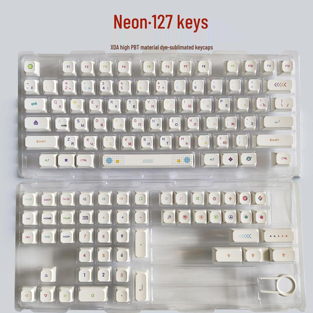 127-Key Neo XDA Height Gaming Keycaps with Russian & Korean Phonetic